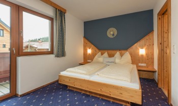 Schlafzimmer Appartement Blau