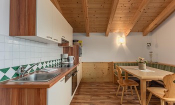 Wohnkueche im Appartement Gruen