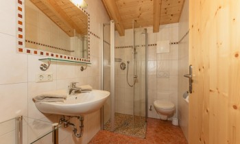 Badezimmer mit Dusche und WC
