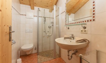 Badezimmer mit Dusche und WC