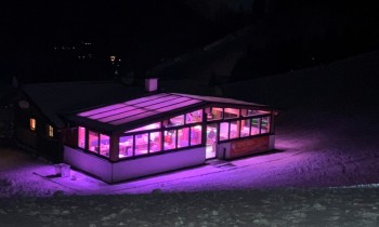 Nachtaufnahme Skihuette Sautrog-Alm